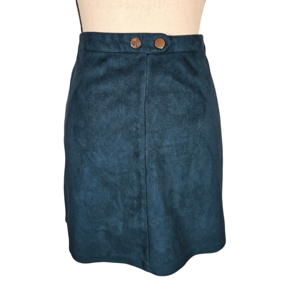 Primark Faux Sued Mini Skirt, US Size 10, Dark Teal - Picture 1 of 10